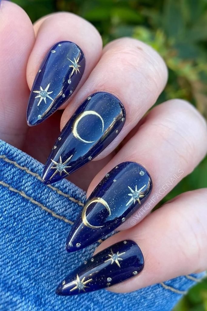Navy with Crescent Moon Accents