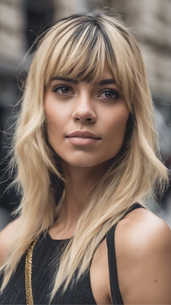 15. Side-Swept Bangs with Blonde Edges