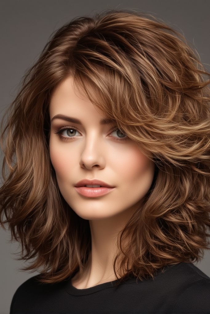 Soft Voluminous Blowout Shag Hairstyle