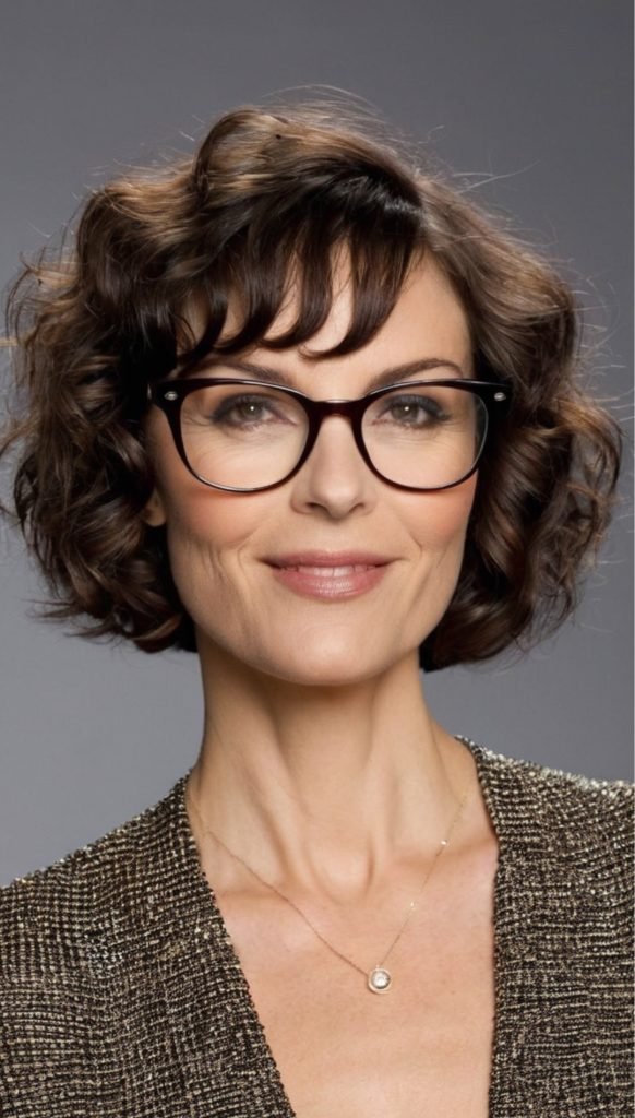 Curly Bob with Fringe Hairstyle
