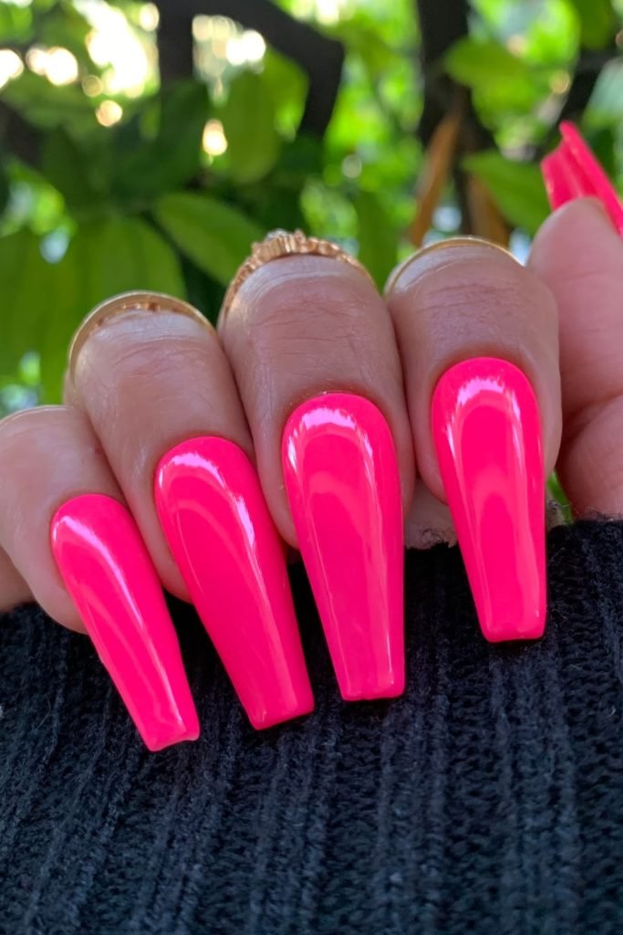 Neon Pink Nail Color