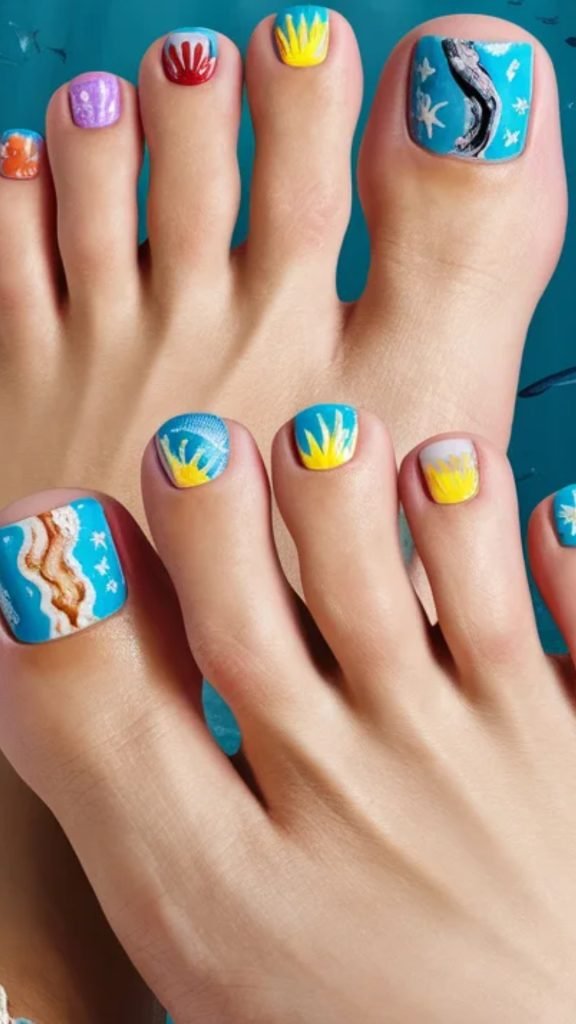 Ocean Theme Nail Design