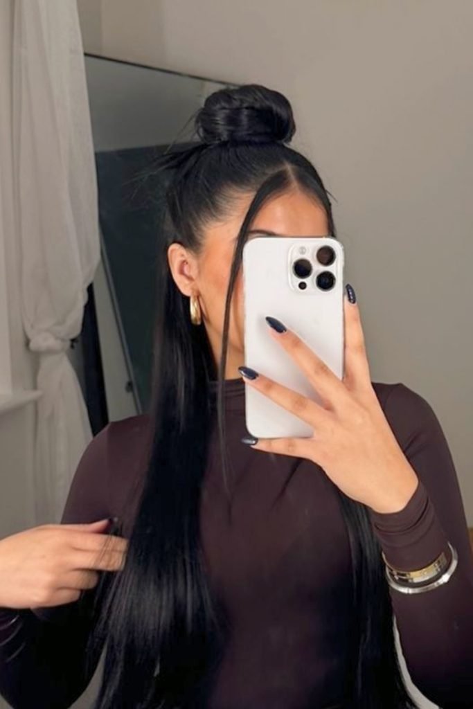 Sleek Half-Up Top Knot Hairstyle