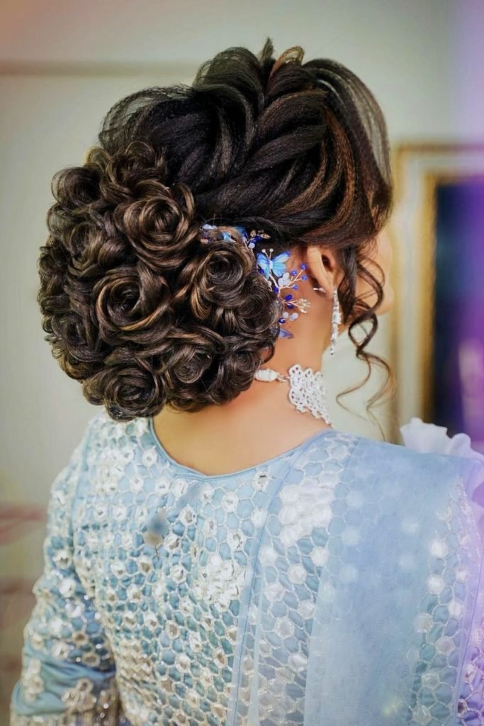 16. Twisted Half-Updo with Ribbon Accents