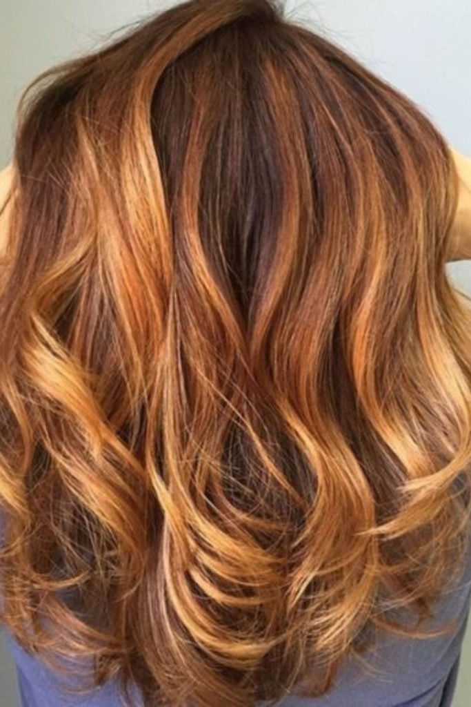Auburn Balayage with Midi Layers