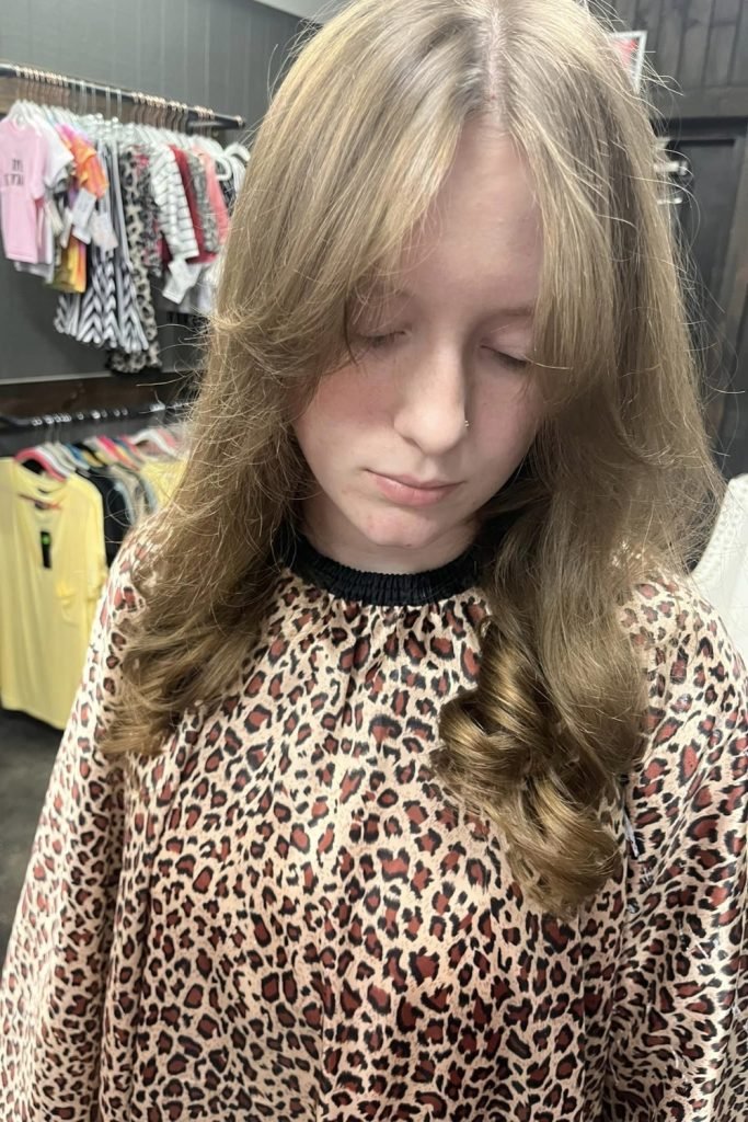 Curtain Bangs with a Blowout