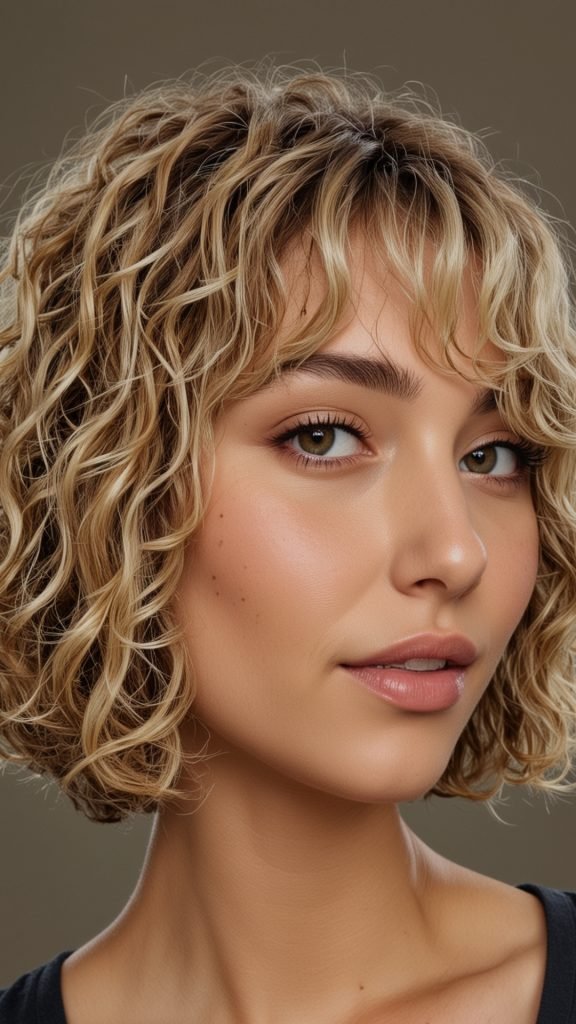 Jaw-Length Curly Bob