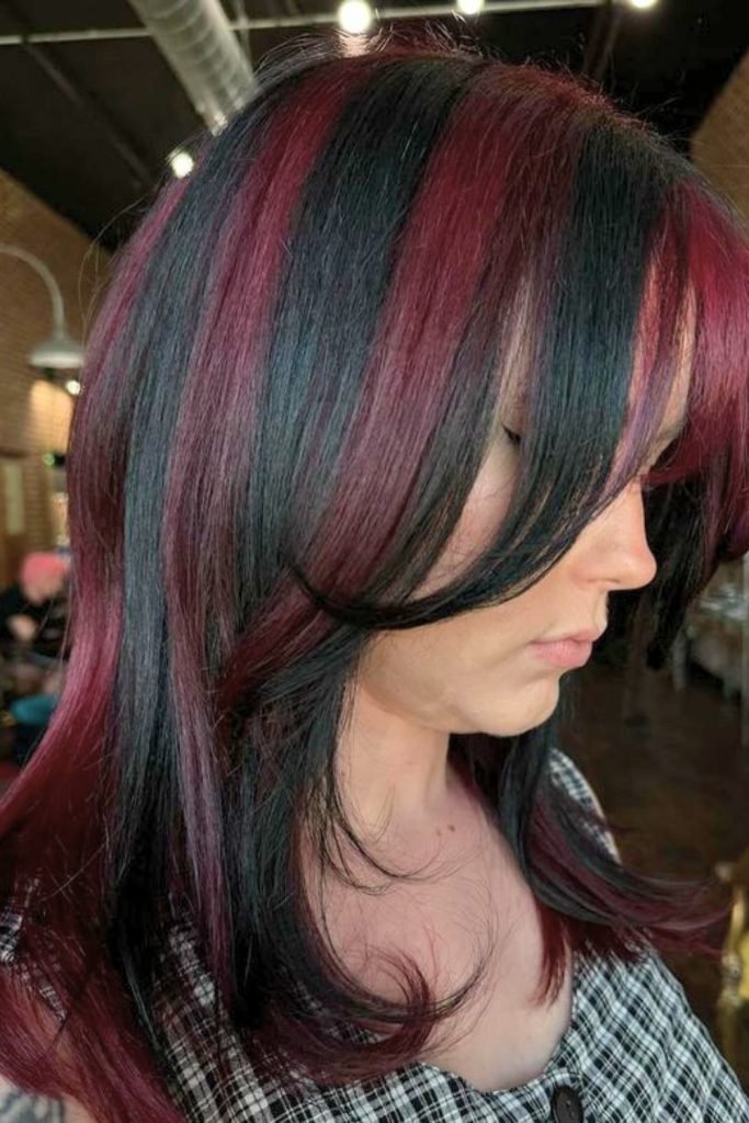 Maroon & Midnight Black Striped Layers
