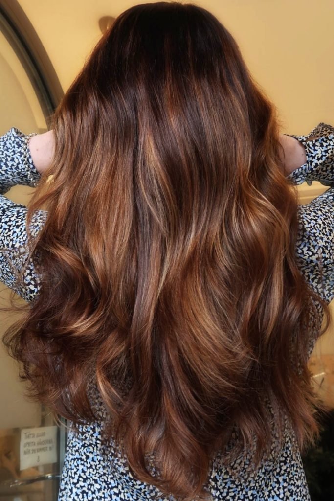 Rich Brown Sugar Waves with Golden Highlights