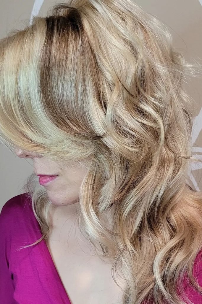 Wavy Shag with Golden Highlights
