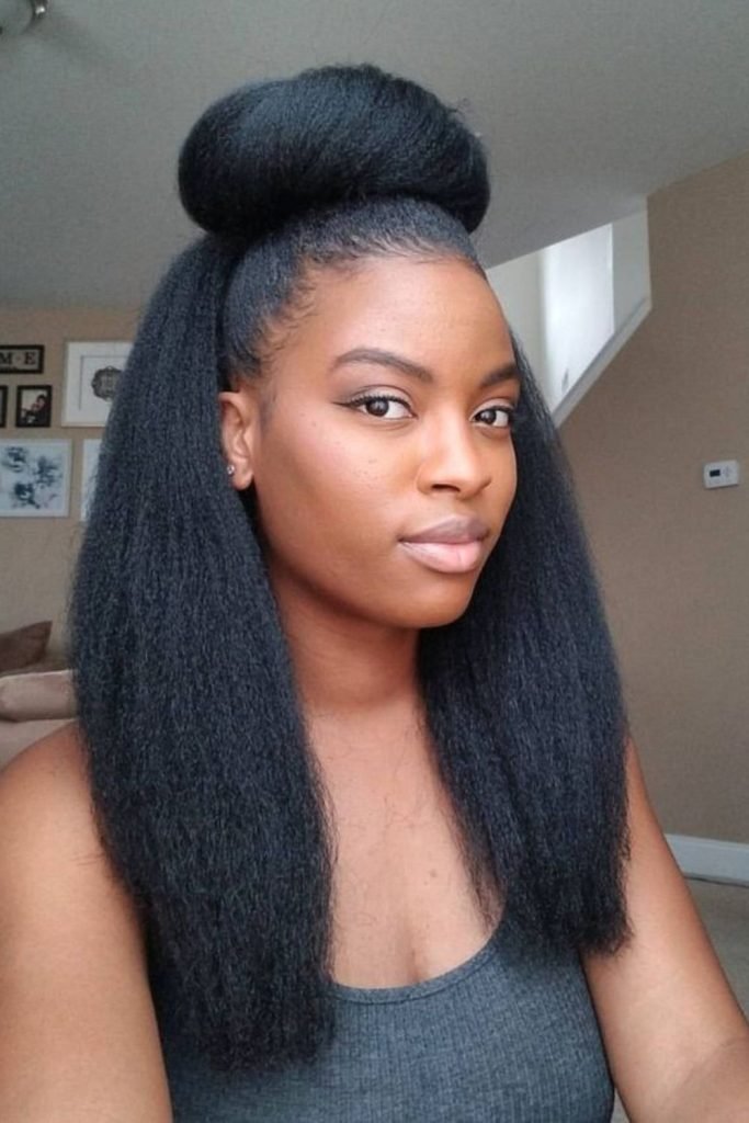 18. Blowout Updo with a Twist