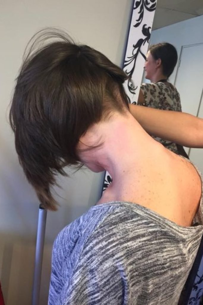 18. Asymmetrical Bob with Undercut Design