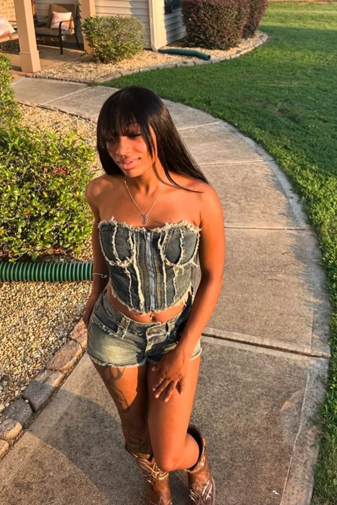 Denim Diva with Sleek Bangs