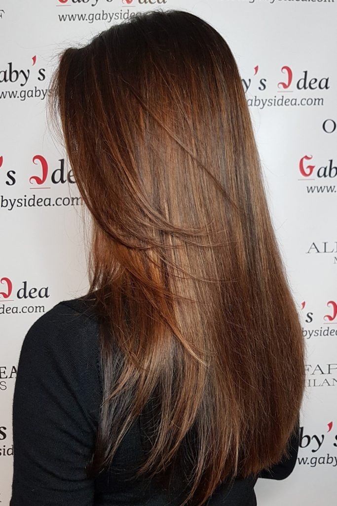 Layered Cut with Caramel Ombre