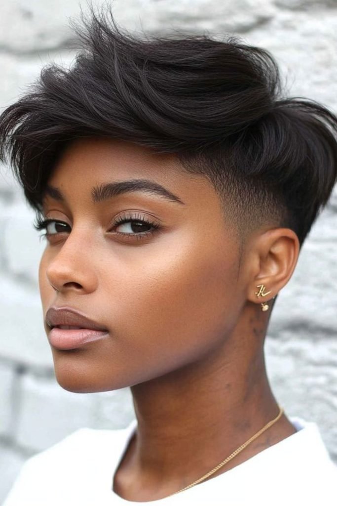 Short Silk Press with Shaved Sides