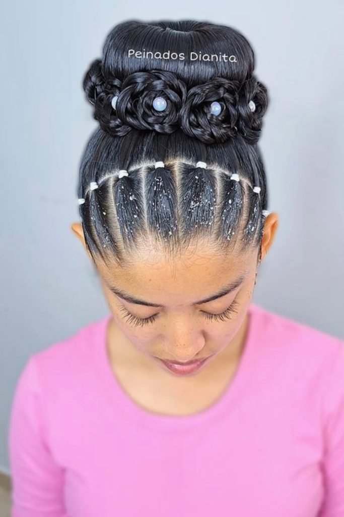 Twisted Braided Flower Bun