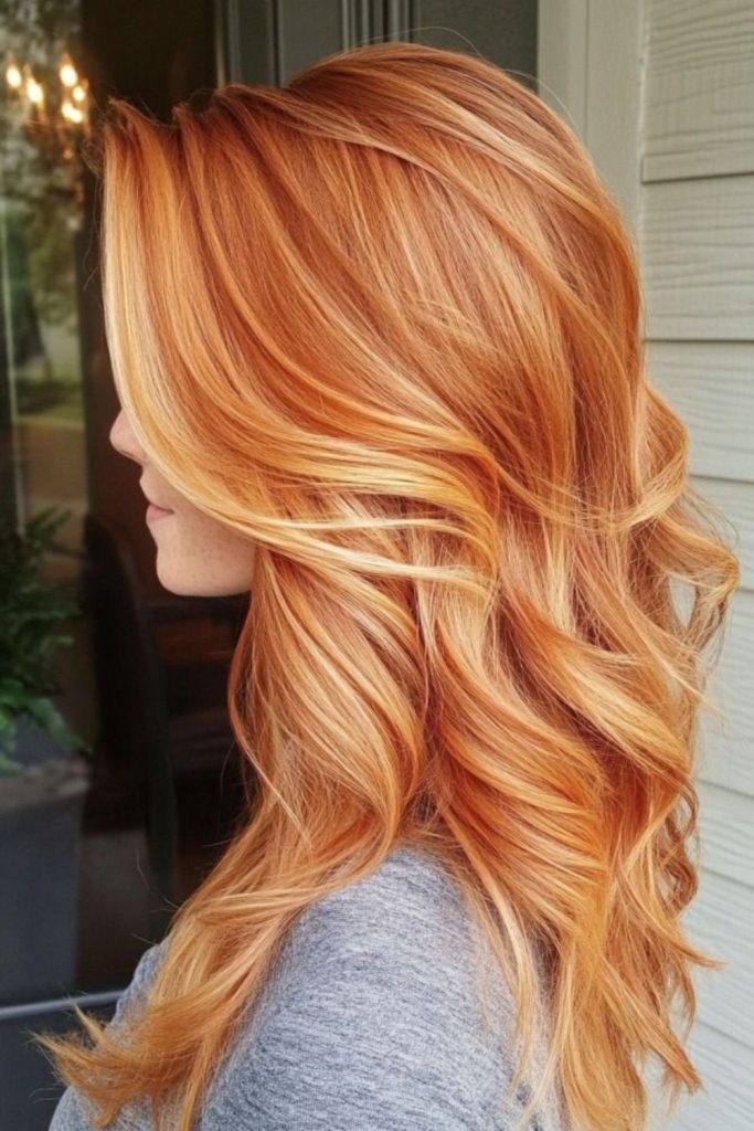 Amber Glow Balayage Hair Color