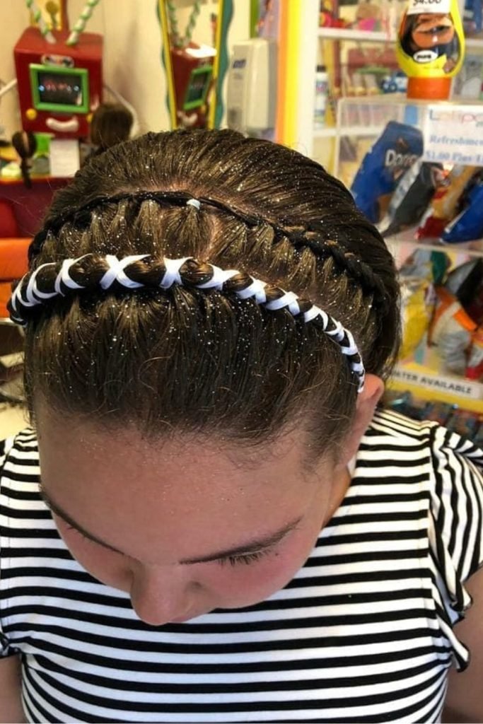 19. Dutch Crown Braid with Half Ponytail