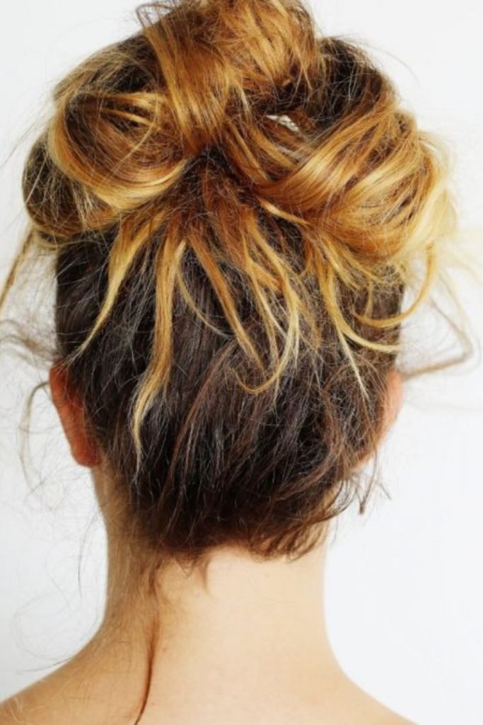 High Messy Bun for Medium Hair