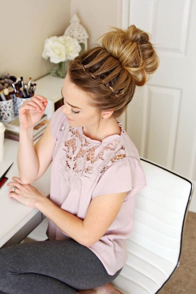 Messy Bun with Braid