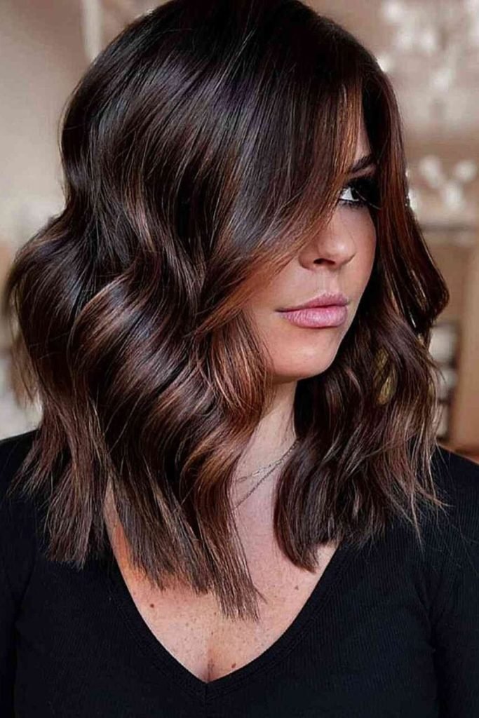 Side-Parted Lob Hairstyle