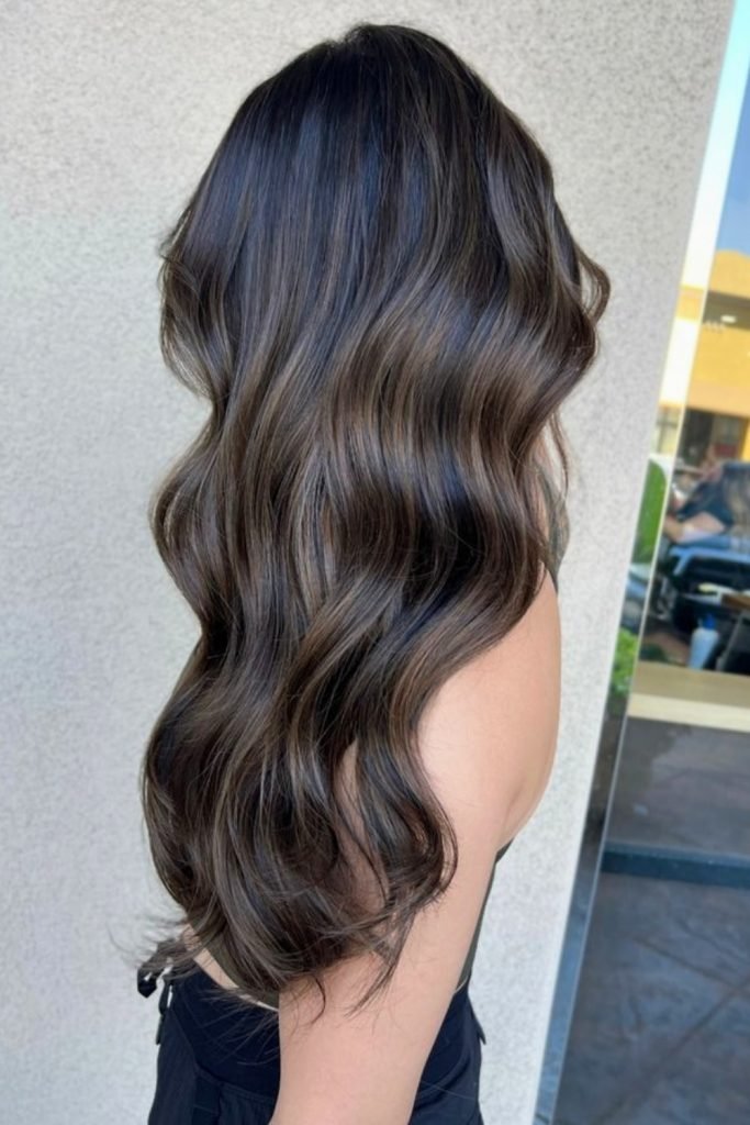 Soft Ash Waves Brunette Hairstyle