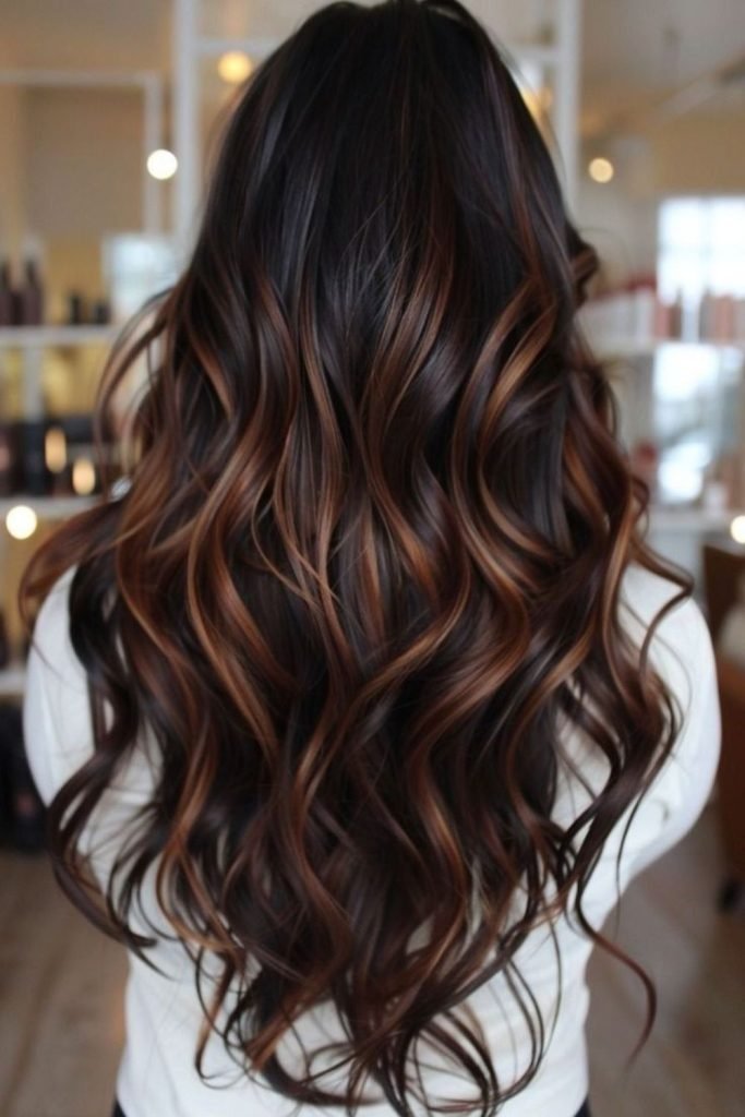 Copper-Tinged Raven Hair Color