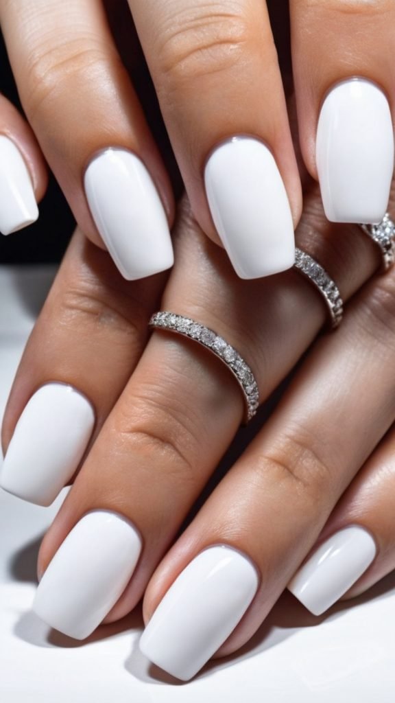 All-White Nails
