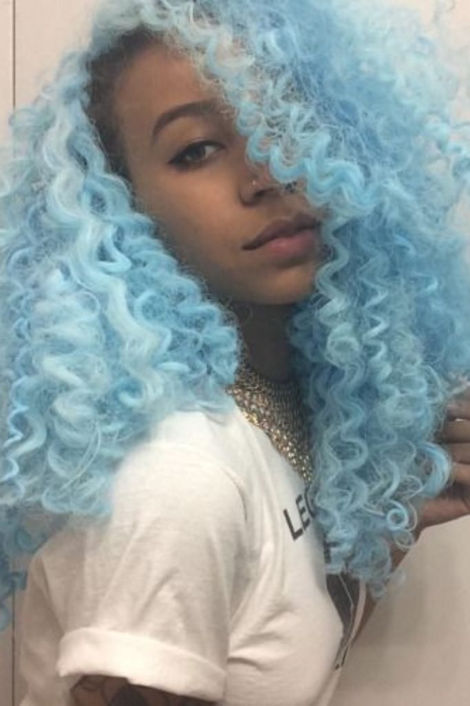 Bold Blue Crochet Curls