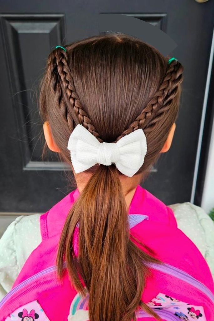 Elegant Braided Ponytail Hairstyle for School