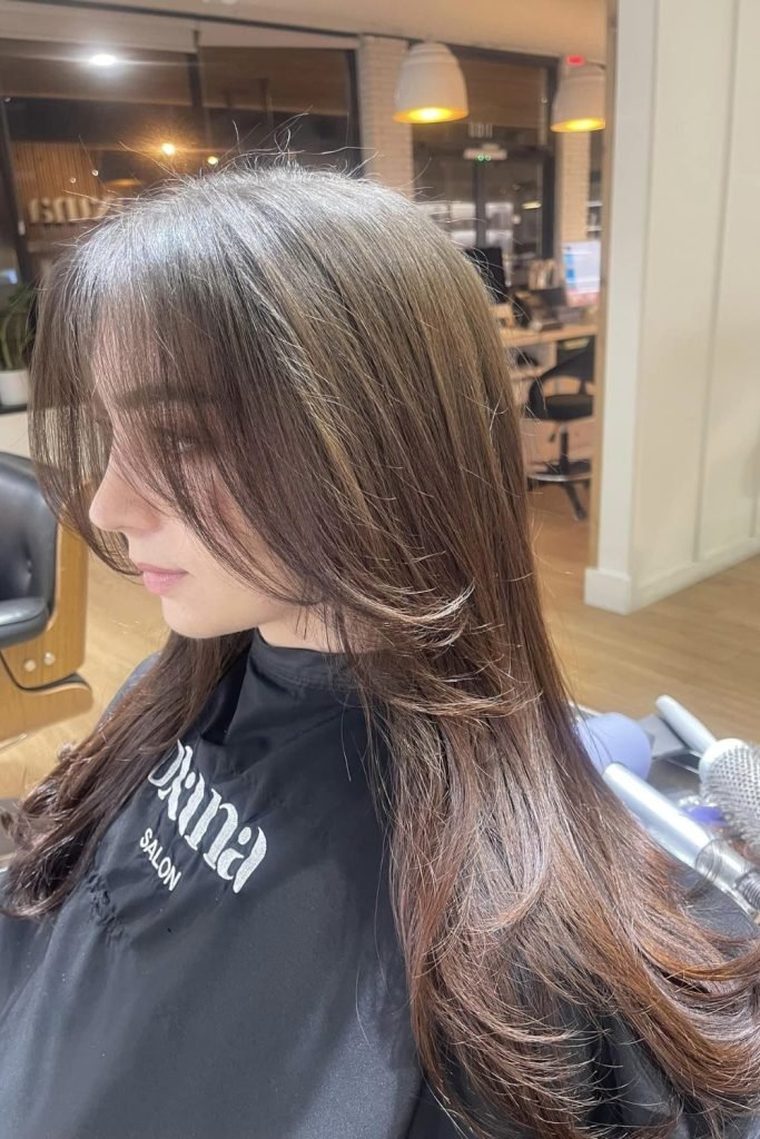 Curtain Bangs with Long Layers