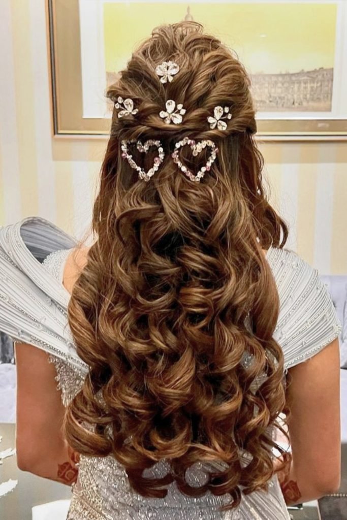 Enchanted Curls with Jewel Clips Hairstyle