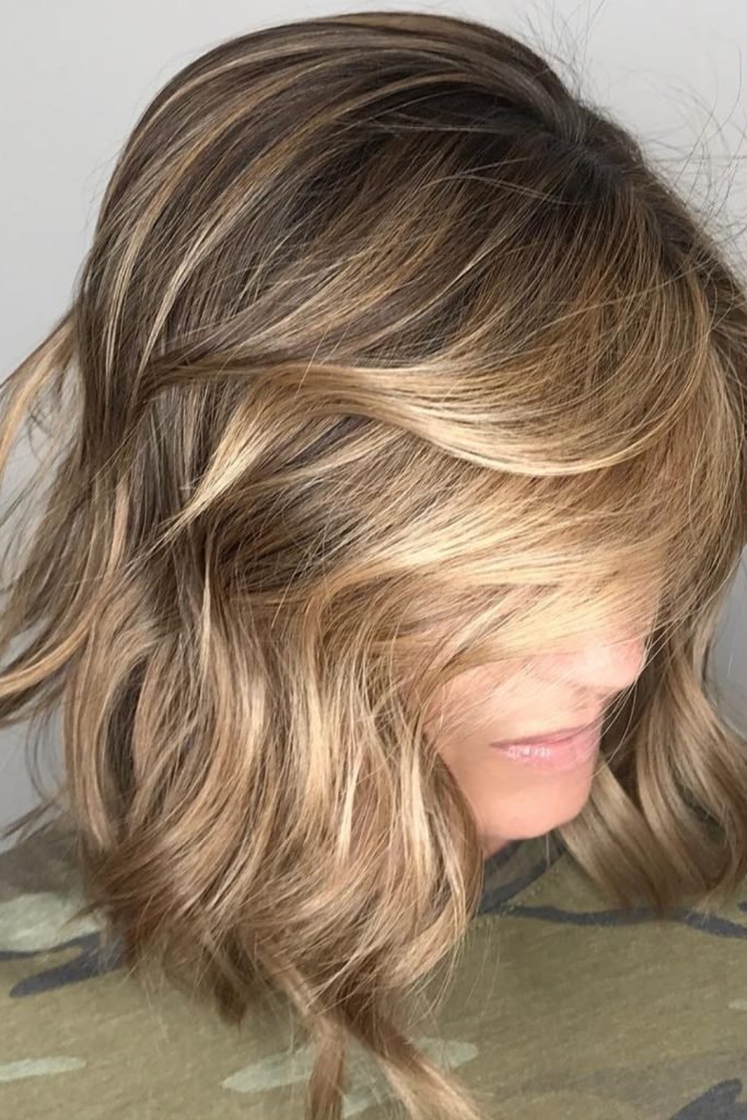 Highlighted Side Swept Bangs