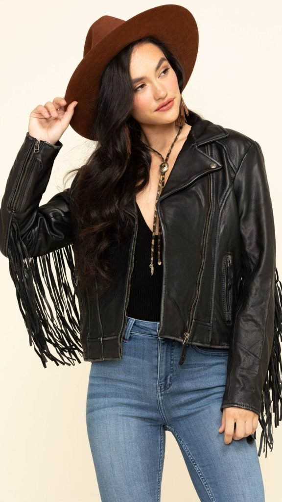 Leather Jacket with Fringe