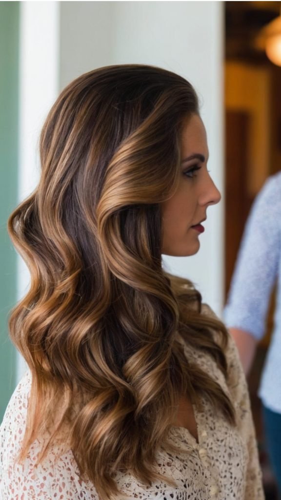 Long Angled Layers Hairstyle