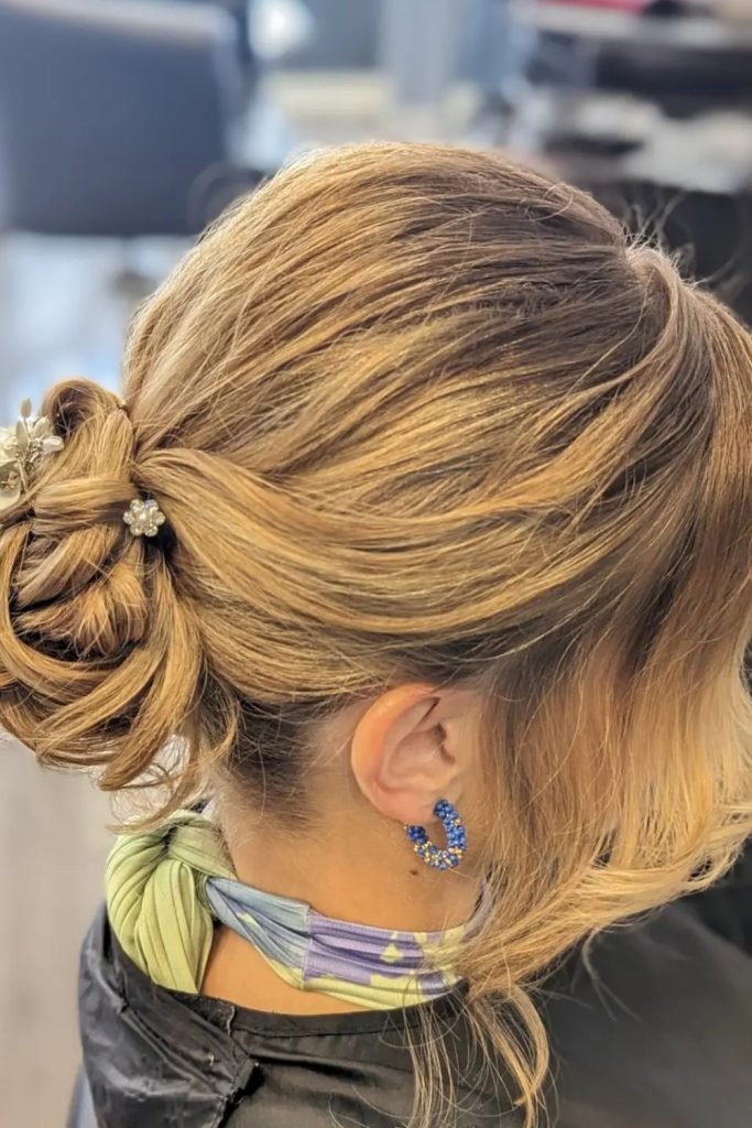 Messy Bun with Face-Framing Pieces