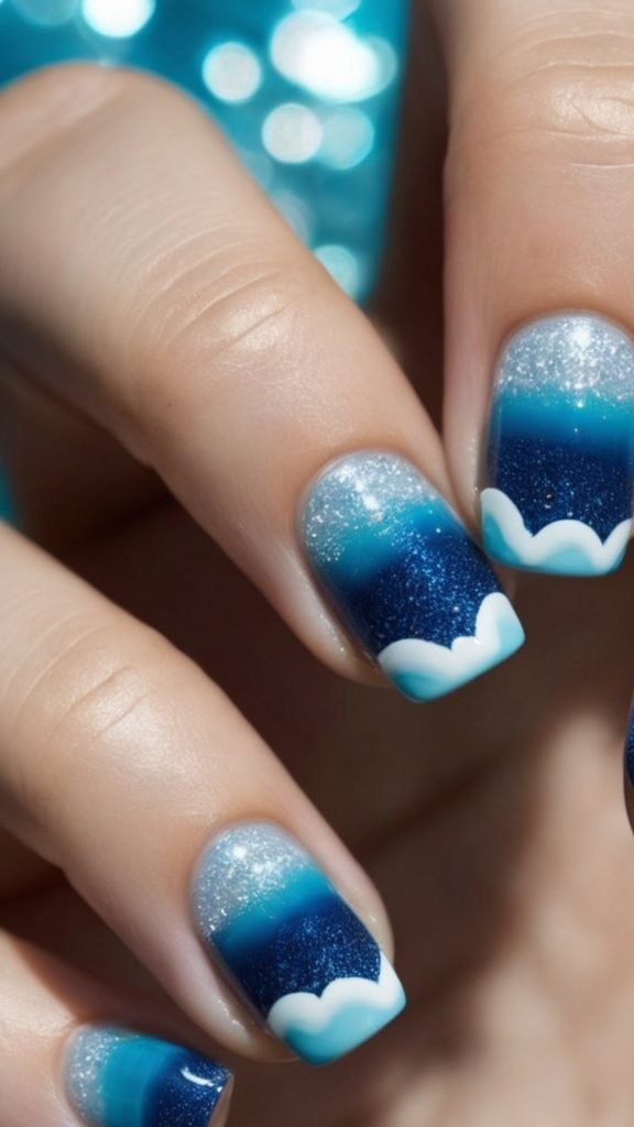 Ocean Waves Nail Art
