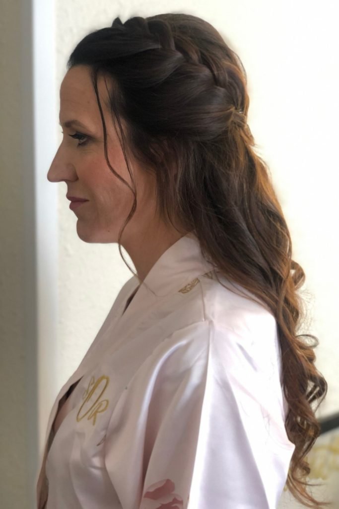 Polished Half-Up Twists with Barrette Hairstyle