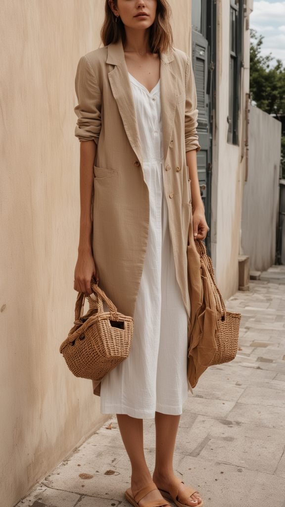 Slip Dress and Linen Blazer