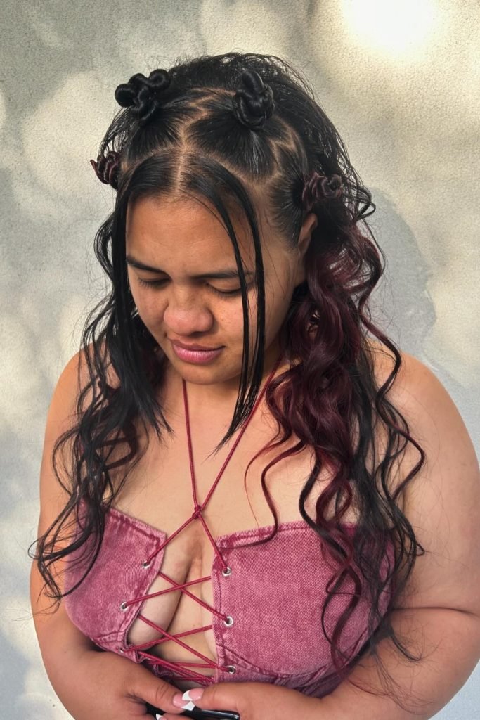 Space Buns with Loose Waves Trend