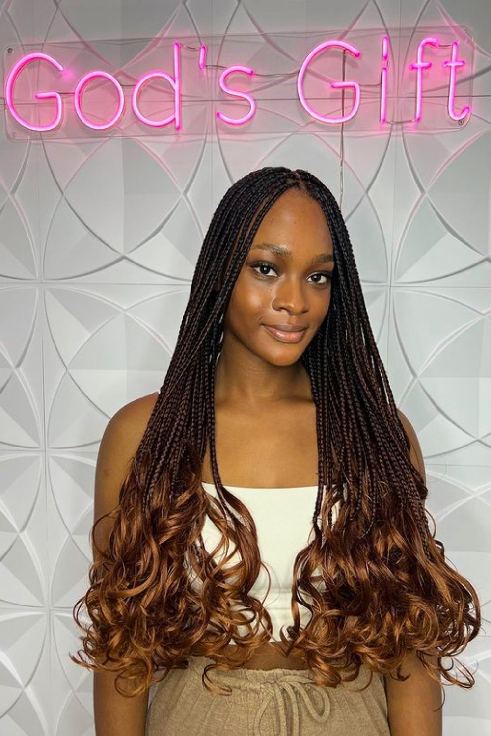 20. Auburn Ombre French Curls
