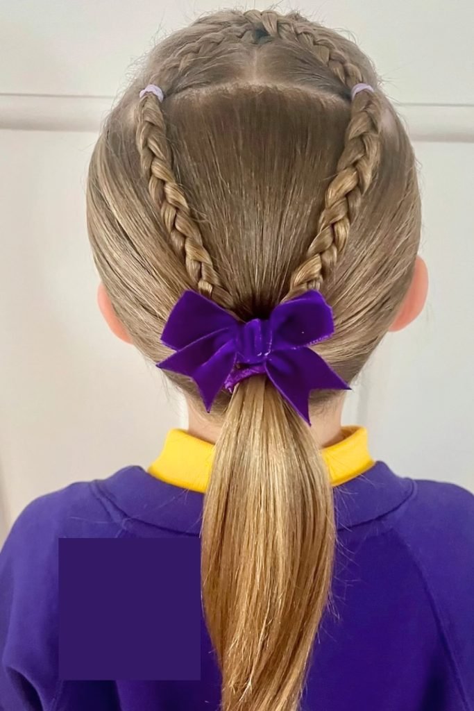 Double Braided Ponytail with Bow