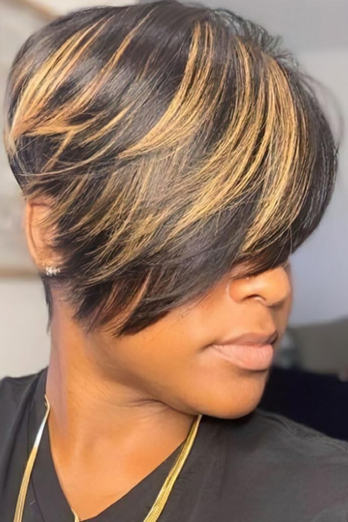 Side-Parted Pixie Hairstyle