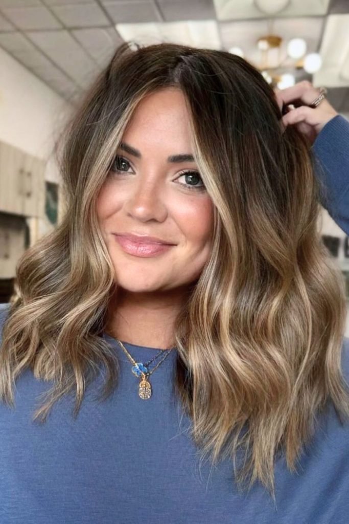 21. Ash-Toned Balayage Waves