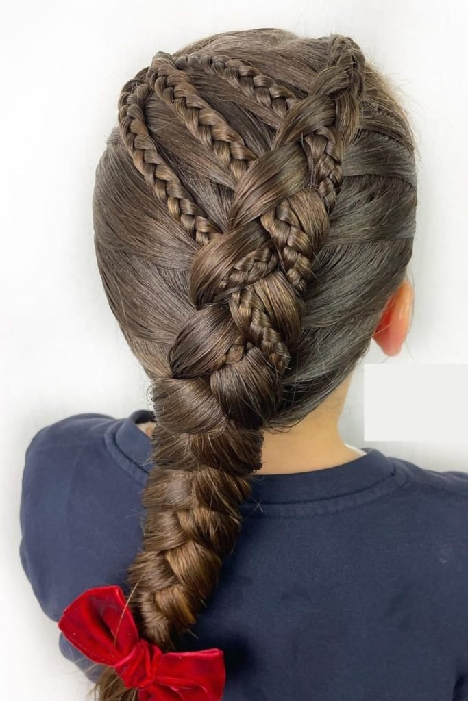 Intricate Braided Cascade Hairstyle for School