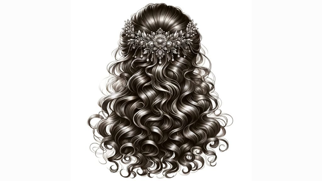 Layered Curls with Beaded Headpiece