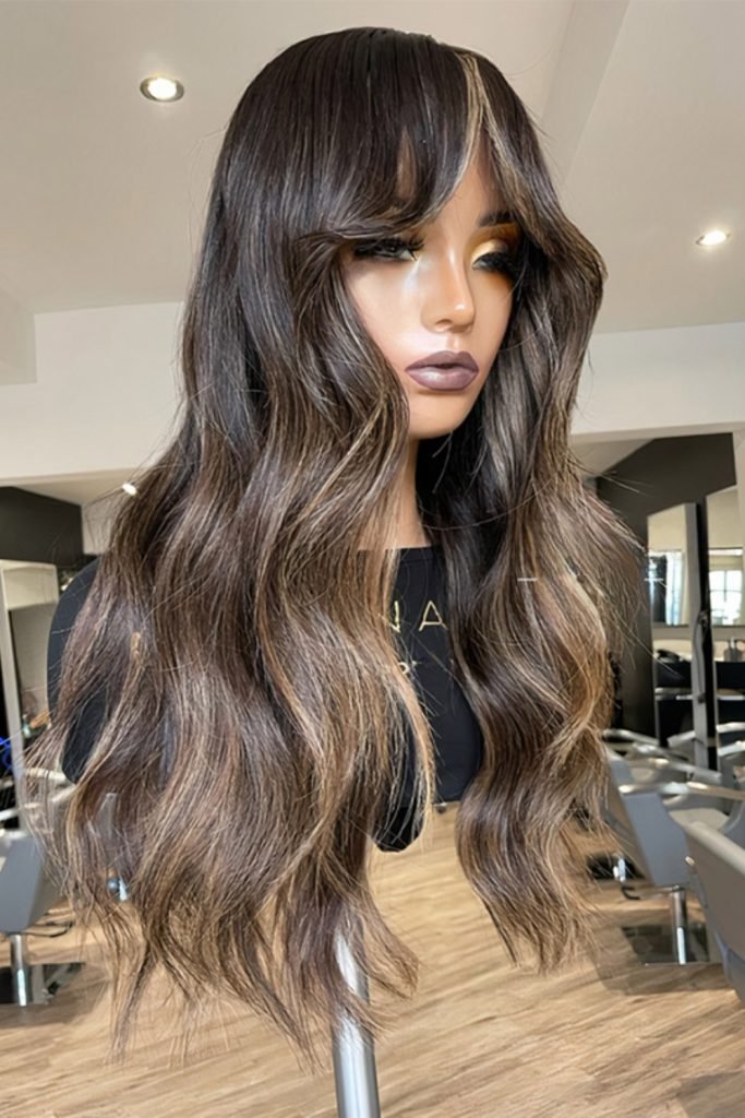 Long Curtain Bangs with Middle Part