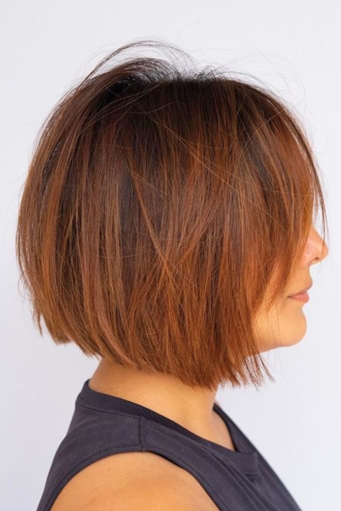 Textured Auburn Bob Hairstyle