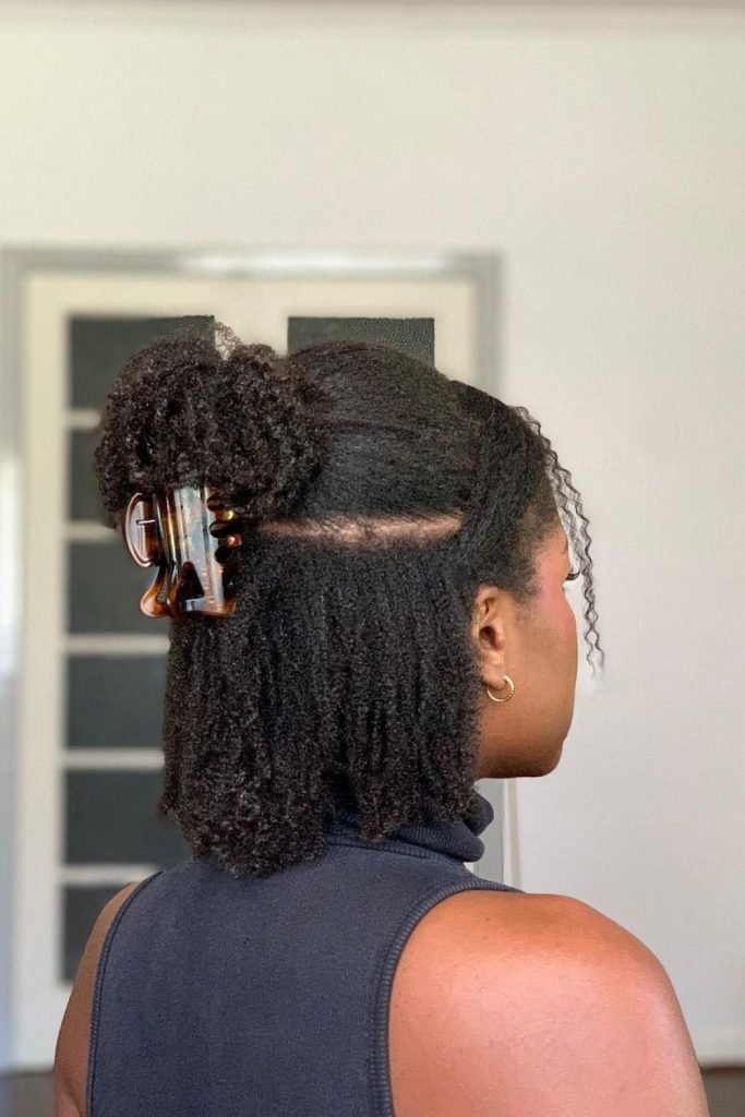 Half-Up Twisted Bun Hairstyle