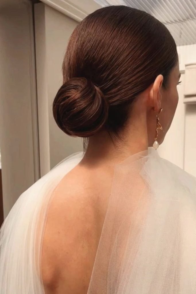Classic Low Chignon for Short Hair: Timeless Elegance